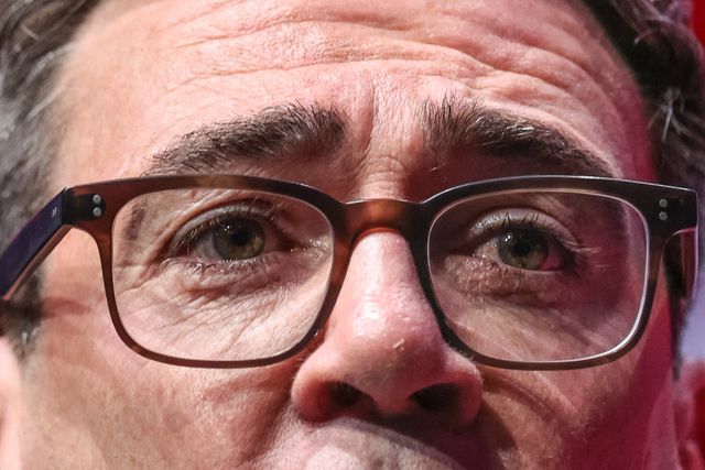 Sadness in Andy Burnham MP, Prime Minister of the United Kingdom as his eyes well up as he speaks about his later farther during the leaders speech during the Labour Party Annual Conference Day Three at Convention Centre, Liverpool, United Kingdom on 29 September 2026

(Photo by Mark Cosgrove/News Images)