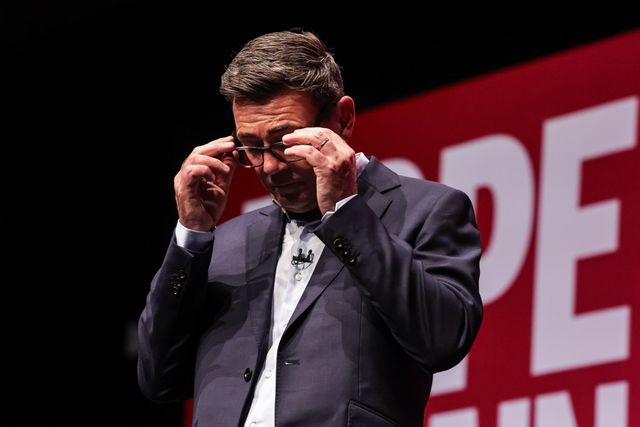 Andy Burnham MP, Prime Minister of the United Kingdom takes his glasses off  during the Labour Party Annual Conference Day Three at Convention Centre, Liverpool, United Kingdom on 29 September 2026

(Photo by Mark Cosgrove/News Images)
