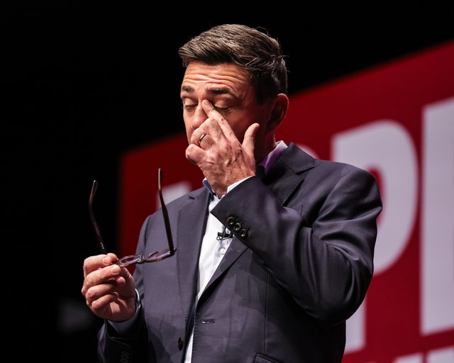 Andy Burnham MP, Prime Minister of the United Kingdom takes his glasses off and wipes away a tear during the Labour Party Annual Conference Day Three at Convention Centre, Liverpool, United Kingdom on 29 September 2026

(Photo by Mark Cosgrove/News Images)