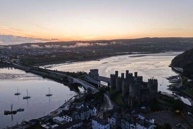 Sunrise over Conwy Castle