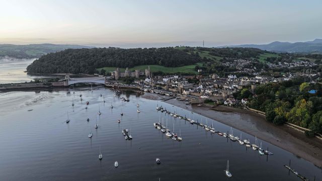 A spectacular sunrise breaks over the historic Conwy Castle, bathing the medieval fortress and surrounding landscape in dramatic golden light in Conwy, Wales, United Kingdom, on 3 October 2026.

(Photo by Mark Cosgrove/News Images)