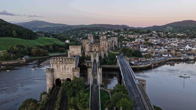 A spectacular sunrise breaks over the historic Conwy Castle, bathing the medieval fortress and surrounding landscape in dramatic golden light in Conwy, Wales, United Kingdom, on 3 October 2026.

(Photo by Mark Cosgrove/News Images)