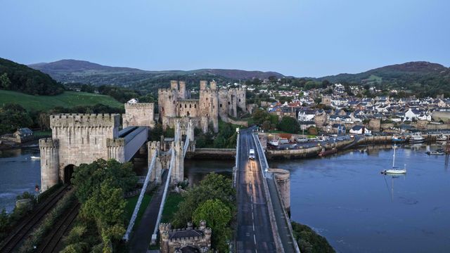 A spectacular sunrise breaks over the historic Conwy Castle, bathing the medieval fortress and surrounding landscape in dramatic golden light in Conwy, Wales, United Kingdom, on 3 October 2026.

(Photo by Mark Cosgrove/News Images)