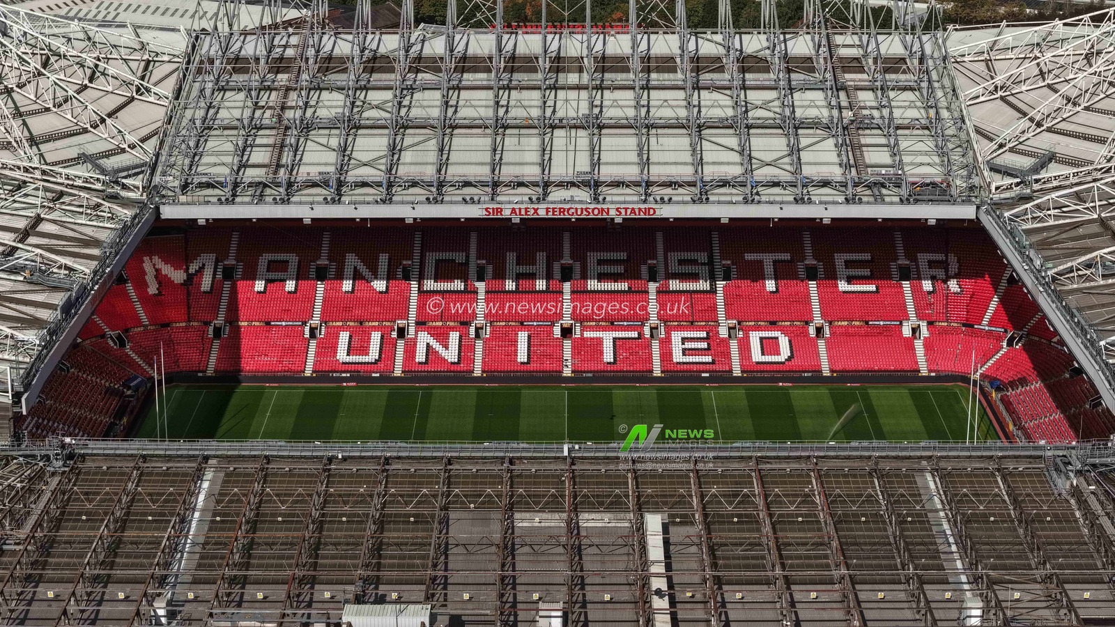 An aerial view of of Old Trafford ahead of the Betfred Super League Grand Final match Warrington Wolves vs Wakefield Trinity at Old Trafford, Manchester, United Kingdom on 03 October 2026

(Photo by Mark Cosgrove/News Images)