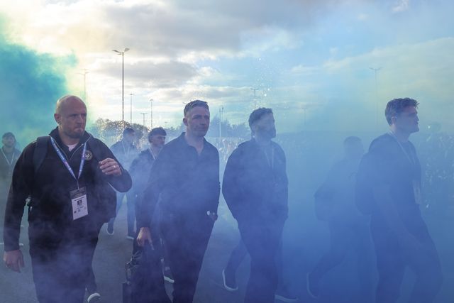 Sam Burgess manager of Warrington Wolves arrives  arrive during the Betfred Super League Grand Final match Warrington Wolves vs Wakefield Trinity at Old Trafford, Manchester, United Kingdom on 03 October 2026

(Photo by Mark Cosgrove/News Images)