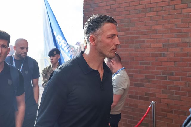 Sam Burgess manager of Warrington Wolves arrives during the Betfred Super League Grand Final match Warrington Wolves vs Wakefield Trinity at Old Trafford, Manchester, United Kingdom on 03 October 2026

(Photo by Mark Cosgrove/News Images)