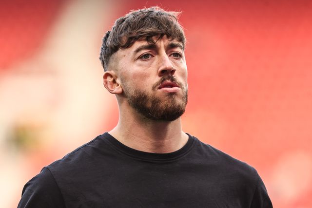 Matty Ashton of Warrington Wolves arrives during the Betfred Super League Grand Final match Warrington Wolves vs Wakefield Trinity at Old Trafford, Manchester, United Kingdom on 03 October 2026

(Photo by Alfie Cosgrove/News Images)