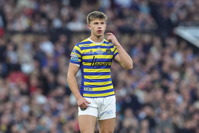 Ewan Irwin of Warrington Wolves during the Betfred Super League Grand Final match Warrington Wolves vs Wakefield Trinity at Old Trafford, Manchester, United Kingdom on 03 October 2026

(Photo by Mark Cosgrove/News Images)
