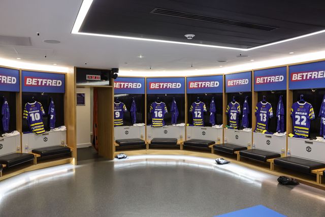 Warrington Wolves dressing room during the Betfred Super League Grand Final match Warrington Wolves vs Wakefield Trinity at Old Trafford, Manchester, United Kingdom on 03 October 2026

(Photo by Mark Cosgrove/News Images)