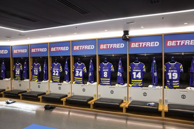 Warrington Wolves dressing room during the Betfred Super League Grand Final match Warrington Wolves vs Wakefield Trinity at Old Trafford, Manchester, United Kingdom on 03 October 2026

(Photo by Mark Cosgrove/News Images)