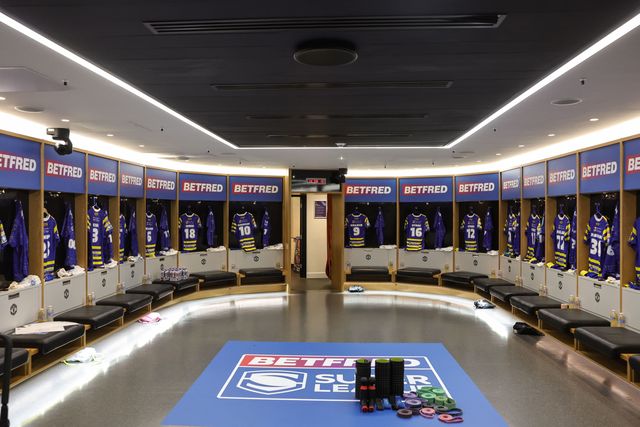 Warrington Wolves dressing room during the Betfred Super League Grand Final match Warrington Wolves vs Wakefield Trinity at Old Trafford, Manchester, United Kingdom on 03 October 2026

(Photo by Mark Cosgrove/News Images)