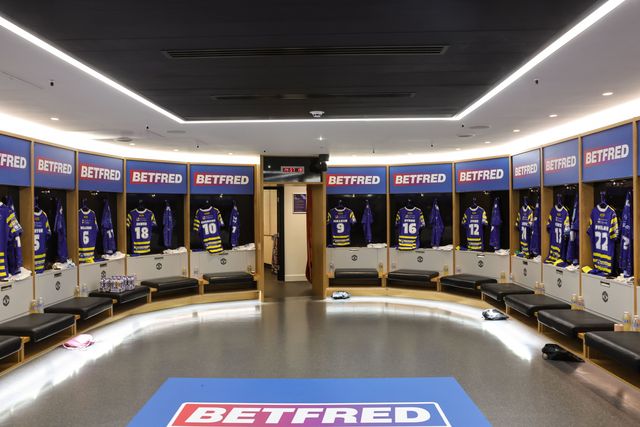 Warrington Wolves dressing room during the Betfred Super League Grand Final match Warrington Wolves vs Wakefield Trinity at Old Trafford, Manchester, United Kingdom on 03 October 2026

(Photo by Mark Cosgrove/News Images)