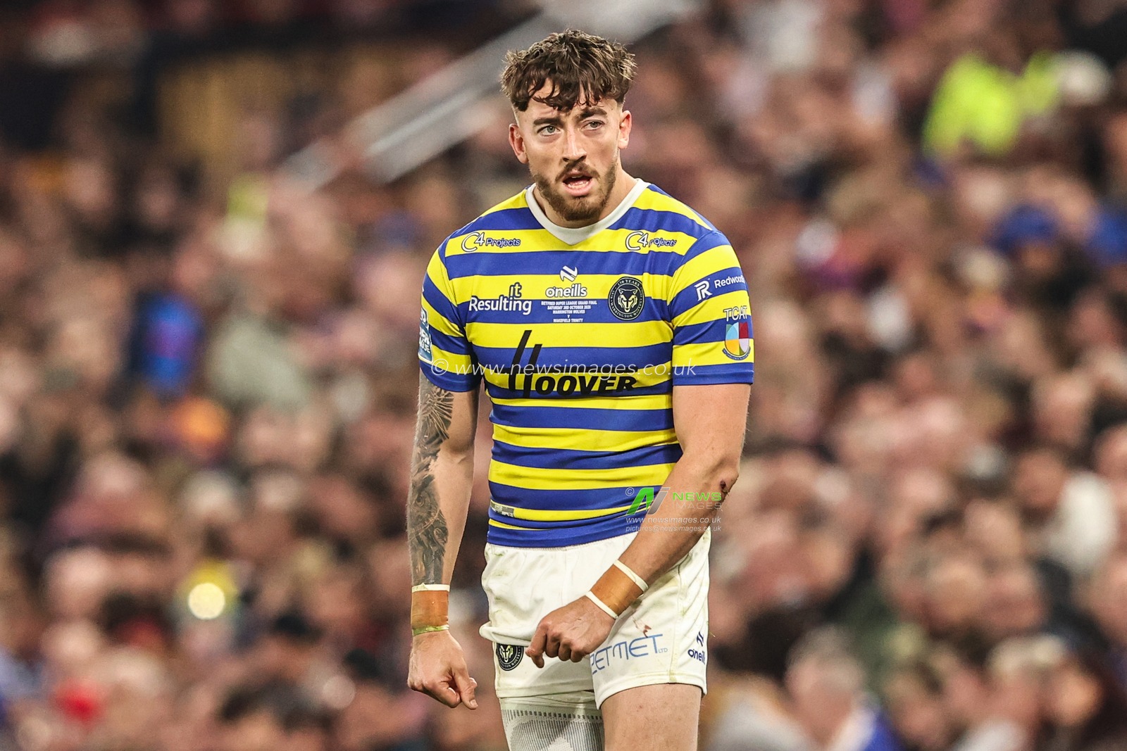 Matty Ashton of Warrington Wolves during the Betfred Super League Grand Final match Warrington Wolves vs Wakefield Trinity at Old Trafford, Manchester, United Kingdom on 03 October 2026

(Photo by Alfie Cosgrove/News Images)