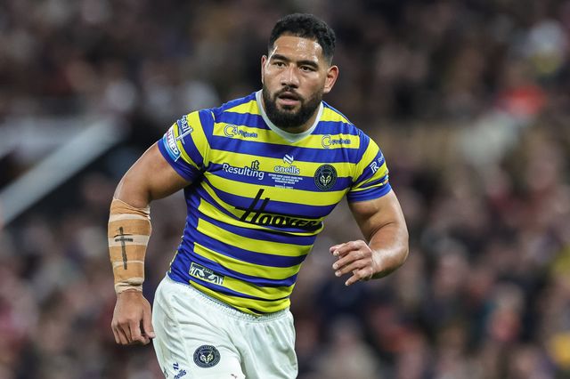 Kelepi Tanginoa of Warrington Wolves during the Betfred Super League Grand Final match Warrington Wolves vs Wakefield Trinity at Old Trafford, Manchester, United Kingdom on 03 October 2026

(Photo by Mark Cosgrove/News Images)