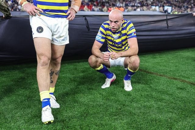A dejected James Harrison of Warrington Wolves during the Betfred Super League Grand Final match Warrington Wolves vs Wakefield Trinity at Old Trafford, Manchester, United Kingdom on 03 October 2026

(Photo by Mark Cosgrove/News Images)