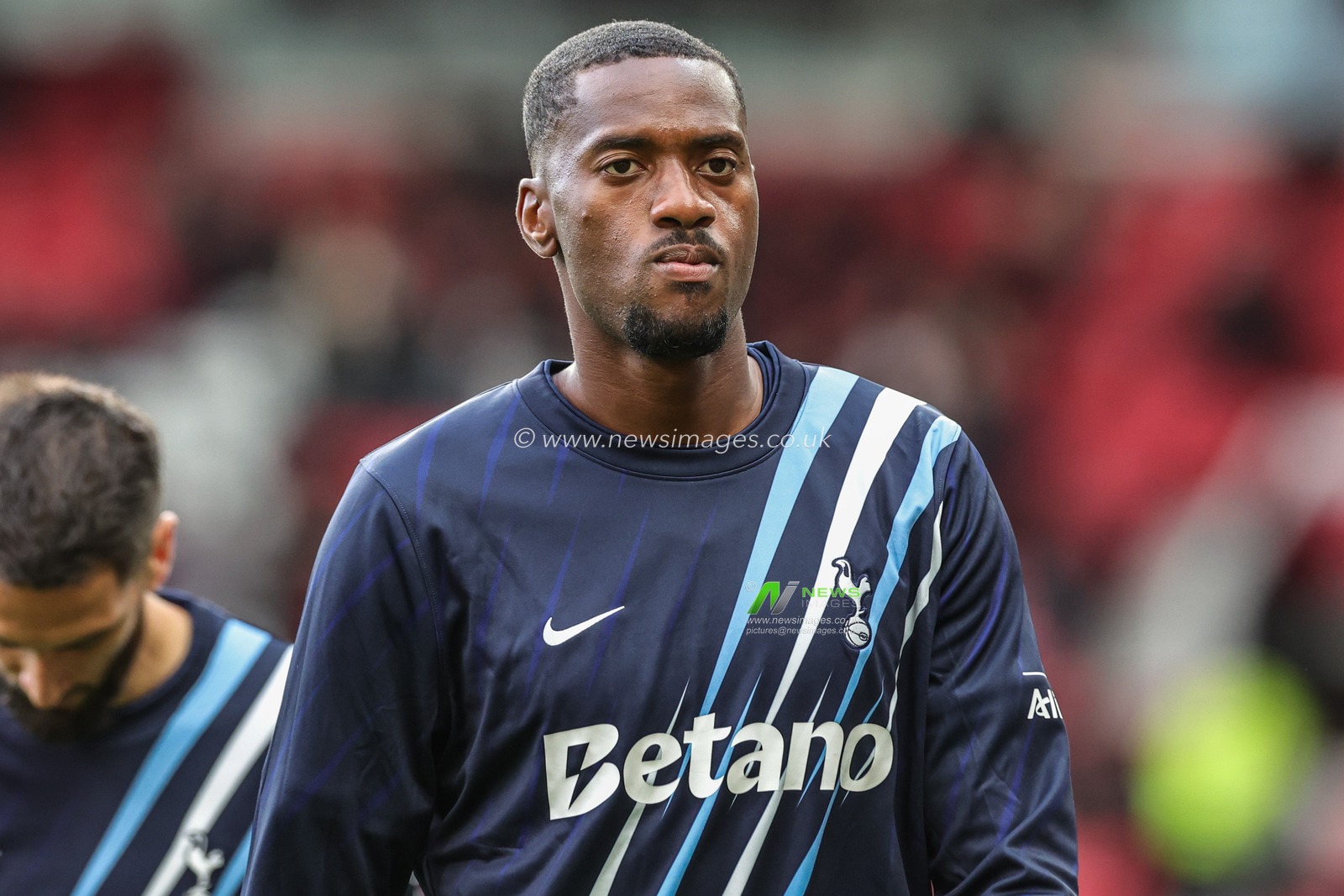 Tosin Adarabioyo of Tottenham Hotspur in the pregame warmup session during the Premier League match Manchester United vs Tottenham Hotspur at Old Trafford, Manchester, United Kingdom on 10 October 2026

(Photo by Mark Cosgrove/News Images)