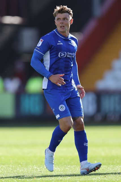 Max Power of Wigan Athletic during the Sky Bet League One match Stevenage vs Wigan Athletic at Lamex Stadium, Stevenage, United Kingdom on 10 October 2026

(Photo by Harvey Murphy/News Images)