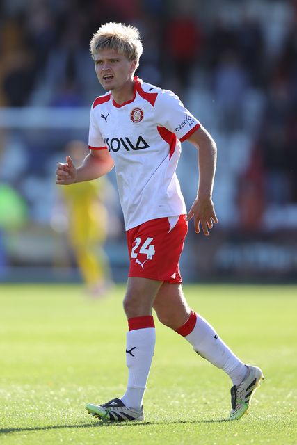Matt Smith of Stevenage during the Sky Bet League One match Stevenage vs Wigan Athletic at Lamex Stadium, Stevenage, United Kingdom on 10 October 2026

(Photo by Harvey Murphy/News Images)