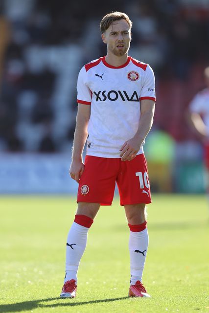Dan Kemp of Stevenage during the Sky Bet League One match Stevenage vs Wigan Athletic at Lamex Stadium, Stevenage, United Kingdom on 10 October 2026

(Photo by Harvey Murphy/News Images)