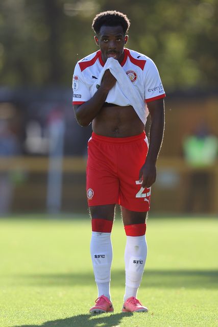 Wanya Marcal-Madivadua of Stevenage during the Sky Bet League One match Stevenage vs Wigan Athletic at Lamex Stadium, Stevenage, United Kingdom on 10 October 2026

(Photo by Harvey Murphy/News Images)