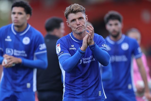 Max Power of Wigan Athletic at full time during the Sky Bet League One match Stevenage vs Wigan Athletic at Lamex Stadium, Stevenage, United Kingdom on 10 October 2026

(Photo by Harvey Murphy/News Images)