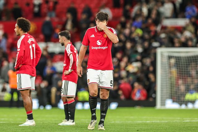 Harry Maguire of Manchester United reacts after the game during the Premier League match Manchester United vs Tottenham Hotspur at Old Trafford, Manchester, United Kingdom on 10 October 2026

(Photo by Mark Cosgrove/News Images)