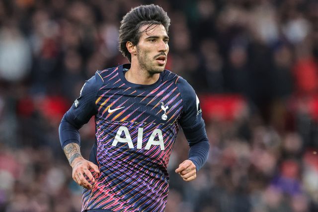 Sandro Tonali of Tottenham Hotspur during the Premier League match Manchester United vs Tottenham Hotspur at Old Trafford, Manchester, United Kingdom on 10 October 2026

(Photo by Mark Cosgrove/News Images)