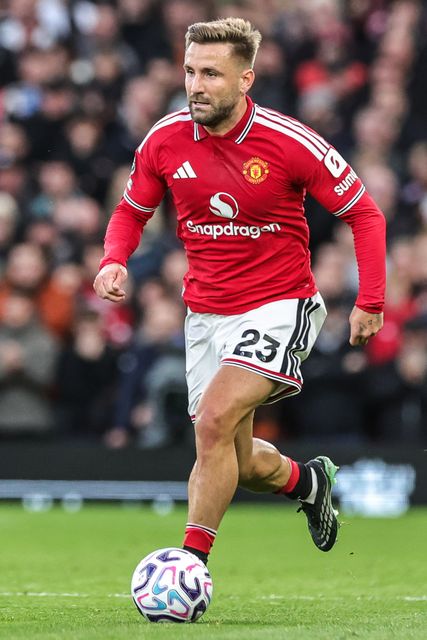 Luke Shaw of Manchester United during the Premier League match Manchester United vs Tottenham Hotspur at Old Trafford, Manchester, United Kingdom on 10 October 2026

(Photo by Mark Cosgrove/News Images)