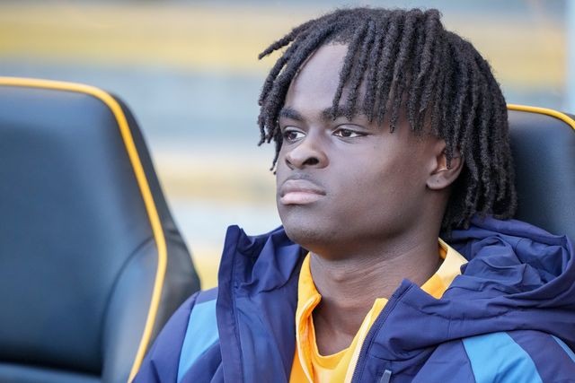 Tyrique George of Everton on the substitutes bench during the Premier League match Hull City vs Everton at MKM Stadium, Hull, United Kingdom on 11 October 2026

(Photo by Maynard Manyowa/News Images)