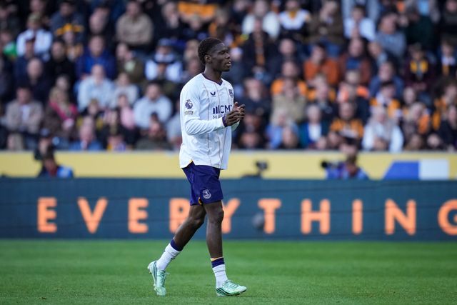 Thierno Barry of Everton \scores to make it  1-2 during the Premier League match Hull City vs Everton at MKM Stadium, Hull, United Kingdom on 11 October 2026

(Photo by Maynard Manyowa/News Images)