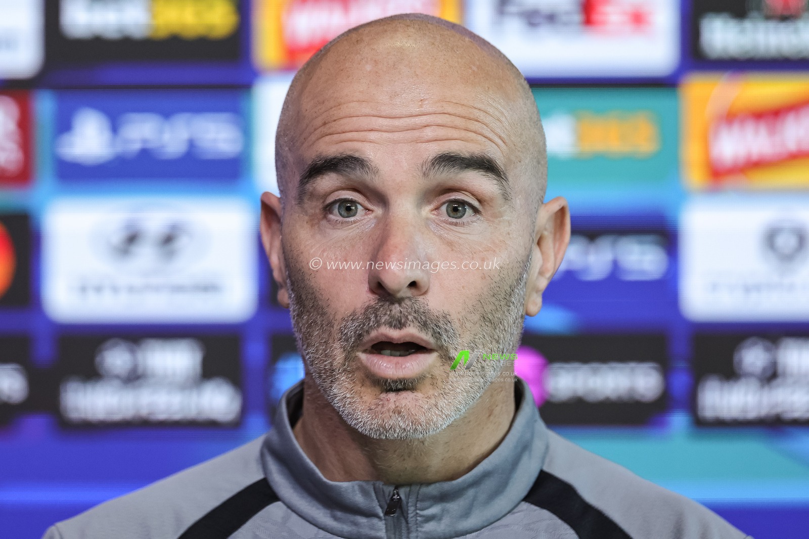 Enzo Maresca manager of Manchester City speaks during the UEFA Champions League press conference and open training Matchday 2 of 8 Manchester City vs Paris Saint-Germain at City Football Academy, Manchester, United Kingdom on 13 October 2026

(Photo by Mark Cosgrove/News Images)