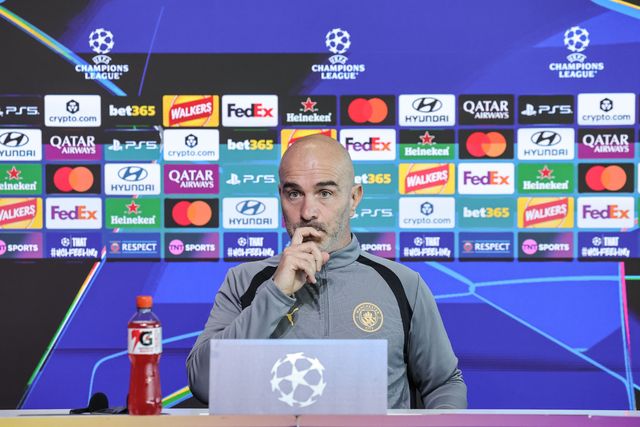 UEFA Champions League press conference and open training Matchday 2 of 8 Manchester City v Paris Saint-Germain