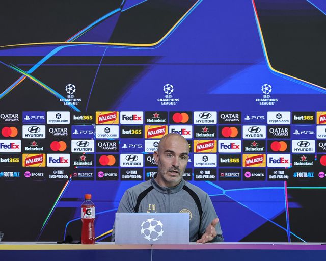 UEFA Champions League press conference and open training Matchday 2 of 8 Manchester City v Paris Saint-Germain