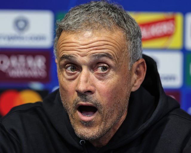 Luis Enrique manager of Paris Saint-Germain speaks during the UEFA Champions League press conference and open training Matchday 2 of 8 Manchester City vs Paris Saint-Germain at City Football Academy, Manchester, United Kingdom on 13 October 2026

(Photo by Mark Cosgrove/News Images)