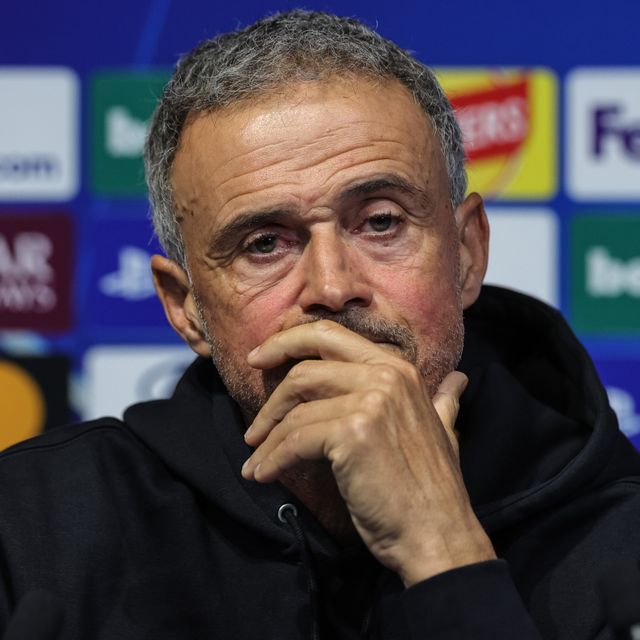 Luis Enrique manager of Paris Saint-Germain speaks during the UEFA Champions League press conference and open training Matchday 2 of 8 Manchester City vs Paris Saint-Germain at City Football Academy, Manchester, United Kingdom on 13 October 2026

(Photo by Mark Cosgrove/News Images)