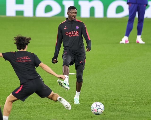 Ousmane Dembele of Paris Saint-Germain during the UEFA Champions League press conference and open training Matchday 2 of 8 Manchester City vs Paris Saint-Germain at City Football Academy, Manchester, United Kingdom on 13 October 2026

(Photo by Mark Cosgrove/News Images)