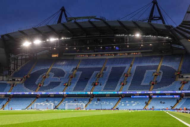 CTID ‘City Til I Die’ across the seats of the City Of Manchester Stadium during the UEFA Champions League Matchday 2 of 8 match Manchester City vs Paris Saint-Germain at City of Manchester Stadium, Manchester, United Kingdom on 14 October 2026

(Photo by Mark Cosgrove/News Images)