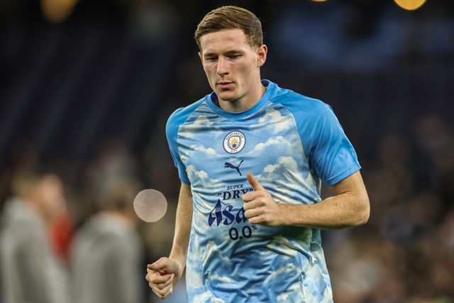 Elliot Anderson of Manchester City in the pregame warmup session during the UEFA Champions League Matchday 2 of 8 match Manchester City vs Paris Saint-Germain at City of Manchester Stadium, Manchester, United Kingdom on 14 October 2026

(Photo by Mark Cosgrove/News Images)