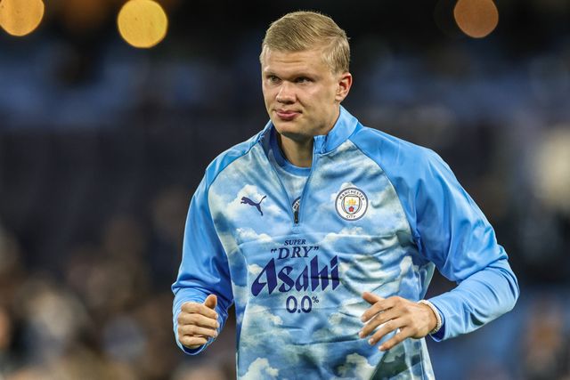 Erling Haaland of Manchester City in the pregame warmup session during the UEFA Champions League Matchday 2 of 8 match Manchester City vs Paris Saint-Germain at City of Manchester Stadium, Manchester, United Kingdom on 14 October 2026

(Photo by Mark Cosgrove/News Images)