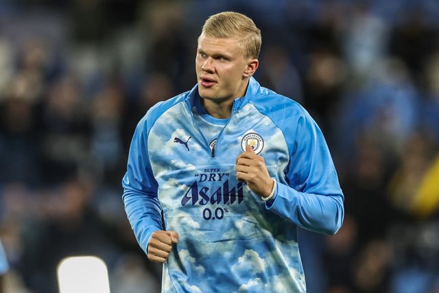 Erling Haaland of Manchester City in the pregame warmup session during the UEFA Champions League Matchday 2 of 8 match Manchester City vs Paris Saint-Germain at City of Manchester Stadium, Manchester, United Kingdom on 14 October 2026

(Photo by Mark Cosgrove/News Images)
