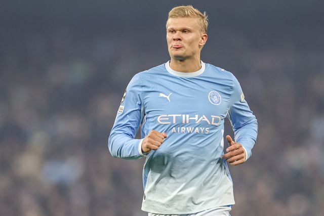 Erling Haaland of Manchester City during the UEFA Champions League Matchday 2 of 8 match Manchester City vs Paris Saint-Germain at City of Manchester Stadium, Manchester, United Kingdom on 14 October 2026

(Photo by Mark Cosgrove/News Images)