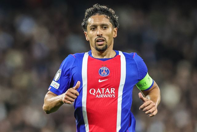 Marquinhos of Paris Saint-Germain during the UEFA Champions League Matchday 2 of 8 match Manchester City vs Paris Saint-Germain at City of Manchester Stadium, Manchester, United Kingdom on 14 October 2026

(Photo by Mark Cosgrove/News Images)