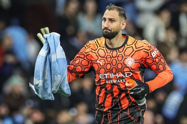 Manchester City goalkeeper Gianluigi Donnarumma during the UEFA Champions League Matchday 2 of 8 match Manchester City vs Paris Saint-Germain at City of Manchester Stadium, Manchester, United Kingdom on 14 October 2026

(Photo by Mark Cosgrove/News Images)