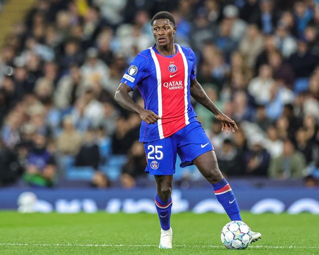 Nuno Mendes of Paris Saint-Germain during the UEFA Champions League Matchday 2 of 8 match Manchester City vs Paris Saint-Germain at City of Manchester Stadium, Manchester, United Kingdom on 14 October 2026

(Photo by Mark Cosgrove/News Images)