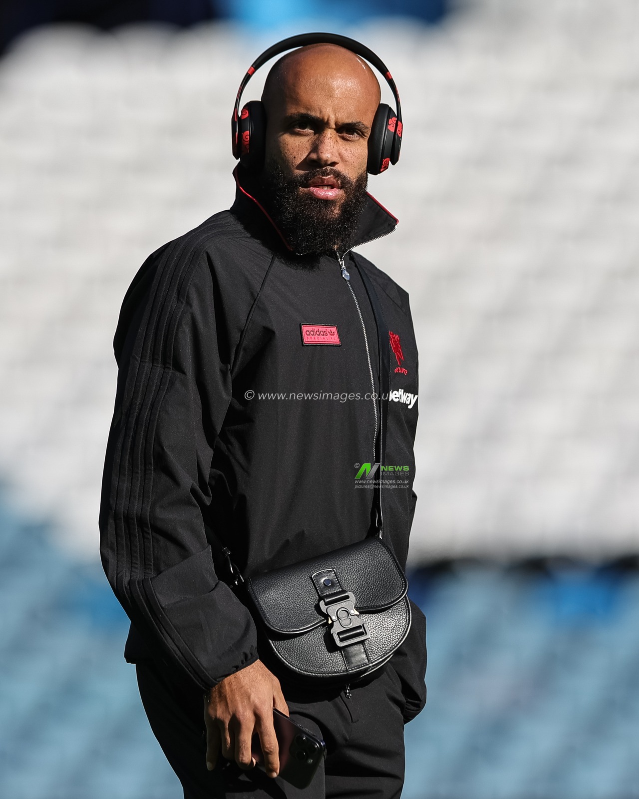 Bryan Mbeumo of Manchester United arrives  during the Premier League match Leeds United vs Manchester United at Elland Road, Leeds, United Kingdom on 18 October 2026

(Photo by Mark Cosgrove/News Images)