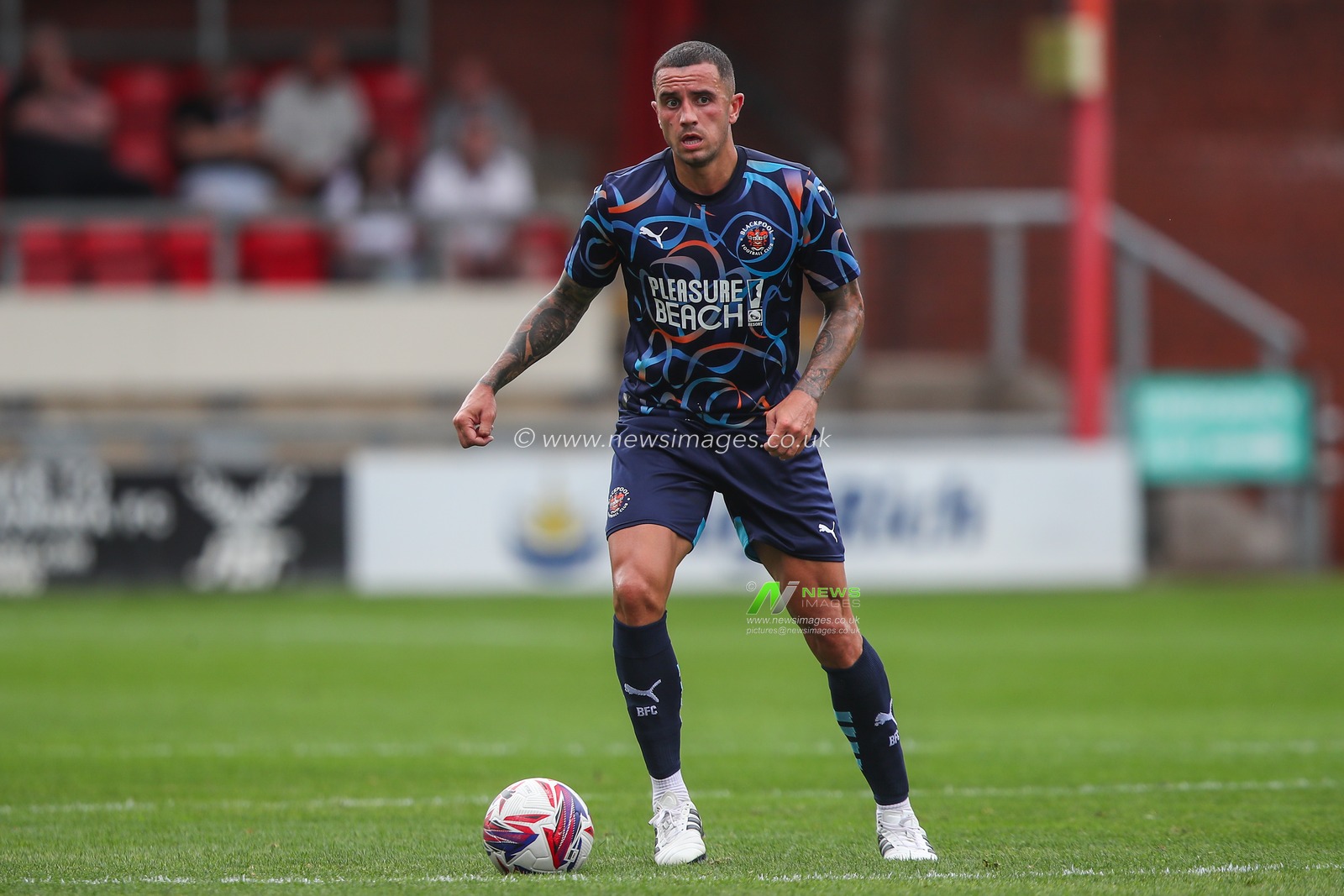 Oliver Norburn of Blackpool during the Pre-season friendly match Crewe Alexandra vs Blackpool at Alexandra Stadium, Crewe, United Kingdom, 3rd August 2024

(Photo by Gareth Evans/News Images)