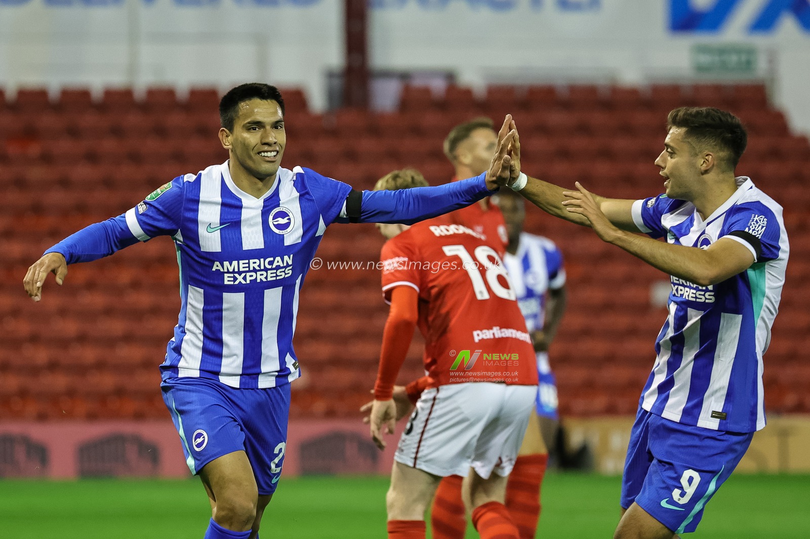 Diego Gomez of Brighton & Hove Albion celebrates his goal to make it 0-1 during the Carabao Cup Round 3 match Barnsley vs Brighton and Hove Albion at Oakwell, Barnsley, United Kingdom, 23rd September 2025

(Photo by Mark Cosgrove/News Images)