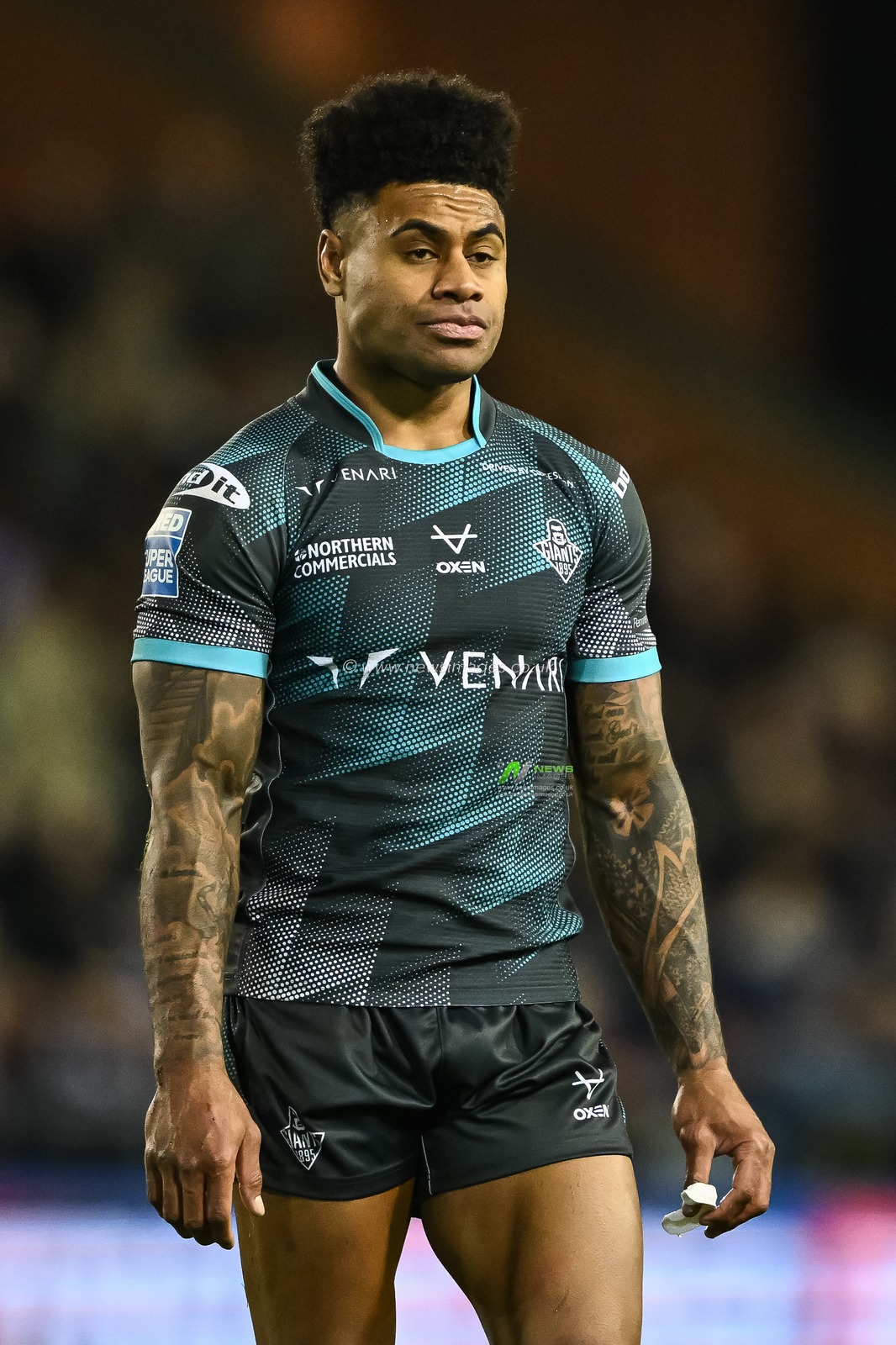 Kevin Naiqama of Huddersfield Giants during the Betfred Super League Round 1 match Leigh Leopards vs Huddersfield Giants at Leigh Sports Village, Leigh, United Kingdom, 16th February 2024

(Photo by Craig Thomas/News Images)