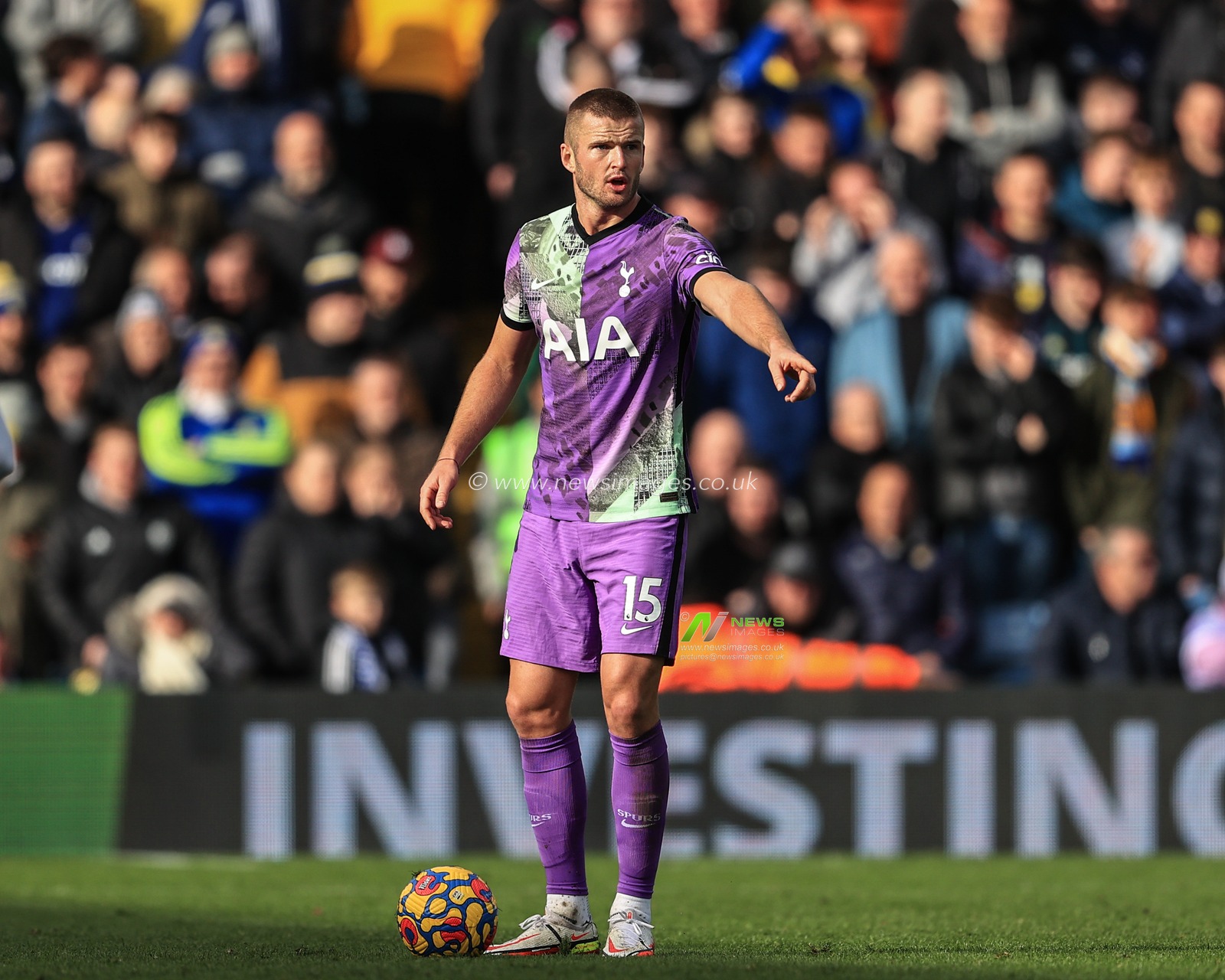 Eric Dier #15 of Tottenham Hotspur gives his team instructions