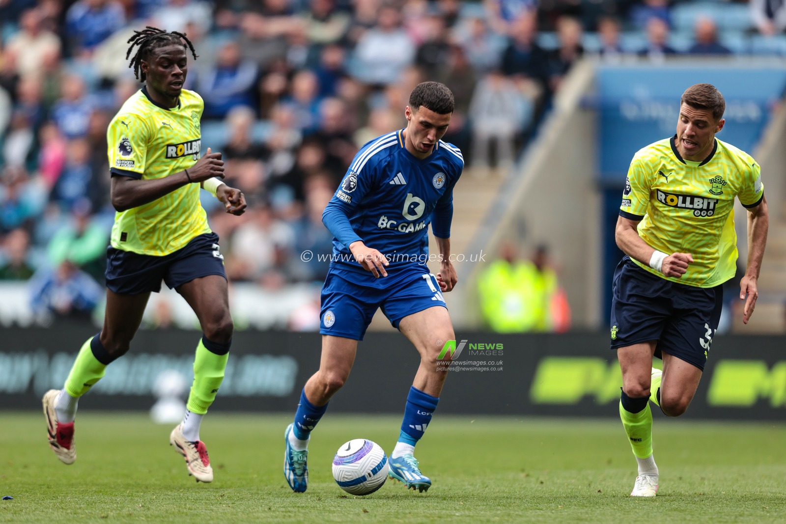 Bilal El Khannouss of Leicester City brings ball forward during the Premier League match Leicester City vs Southampton at King Power Stadium, Leicester, United Kingdom, 3rd May 2025

(Photo by Richard Bierton/News Images)